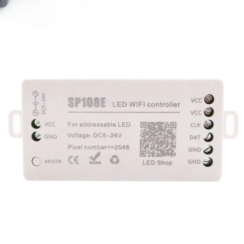 

SP108E Wifi Magic Controller WS2812B WS2811 WS2813 Etc LED Strip Module Smart App Wireless Control IOS 10/Android 4.4 DC5-24V