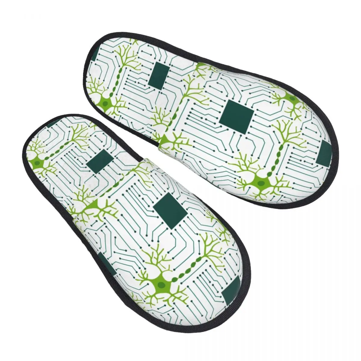 

Circuit Board Microchip Neural Network House Slippers Computer Geek Technology Memory Foam Fluffy Slipper Indoor Outdoor Shoes