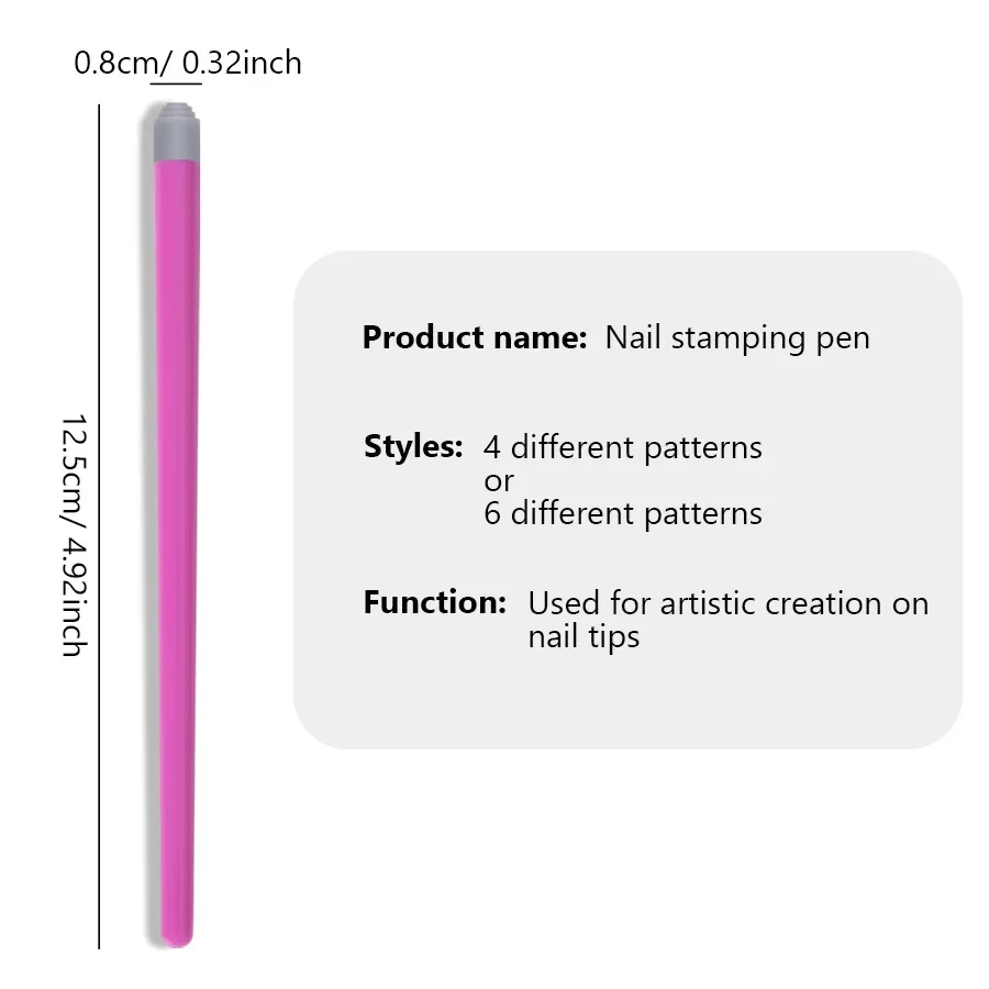 مجموعة أقلام ختم فنية للأظافر مكونة من 4 قطع/ 6 قطع، ختم أظافر سهل الاستخدام، ختم مع تصميمات وأنماط فراشة الزهور