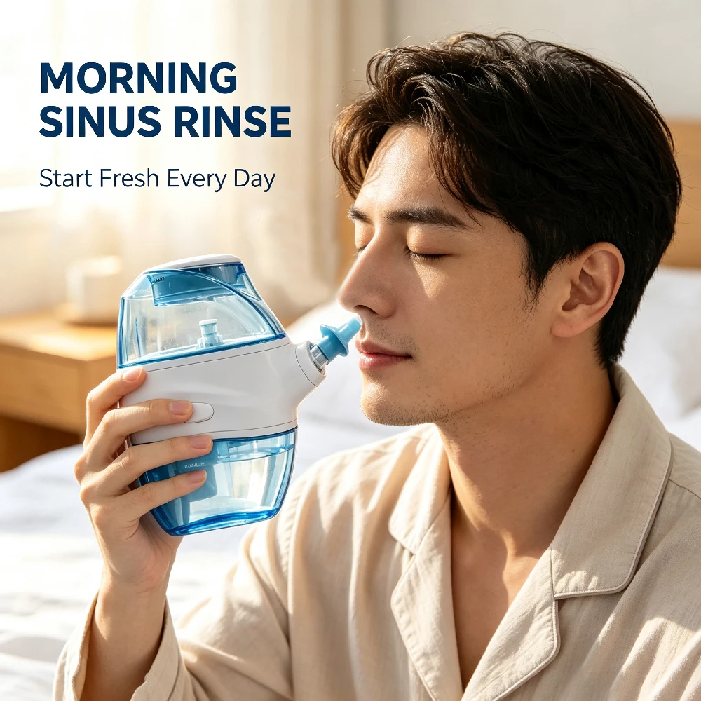 360° All-Angle Electric Nasal Irrigator, Portable Nose Cleaner for Deep Dirt Removal,for Daily Nasal Hygiene & Nasal Health Care