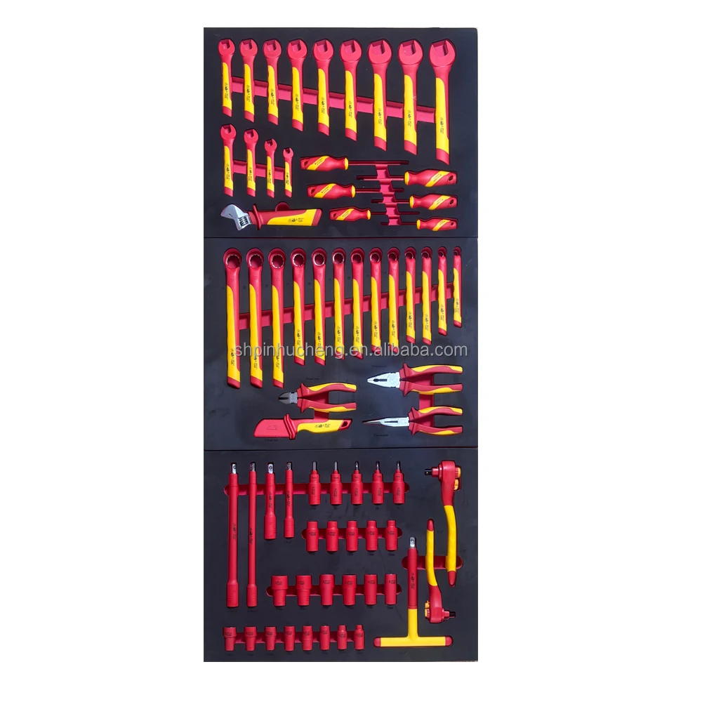 

68pcs Hardware Tools VDE Insulated Socket Wrench 1000V Ratchet Wrench Combination Pliers Set