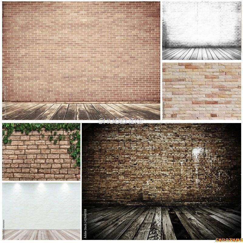 SHUOZHIKE Art ผ้ากําแพงอิฐวินเทจการถ่ายภาพฉากหลังภาพพื้นหลังสตูดิโอ Prop ZXX-22