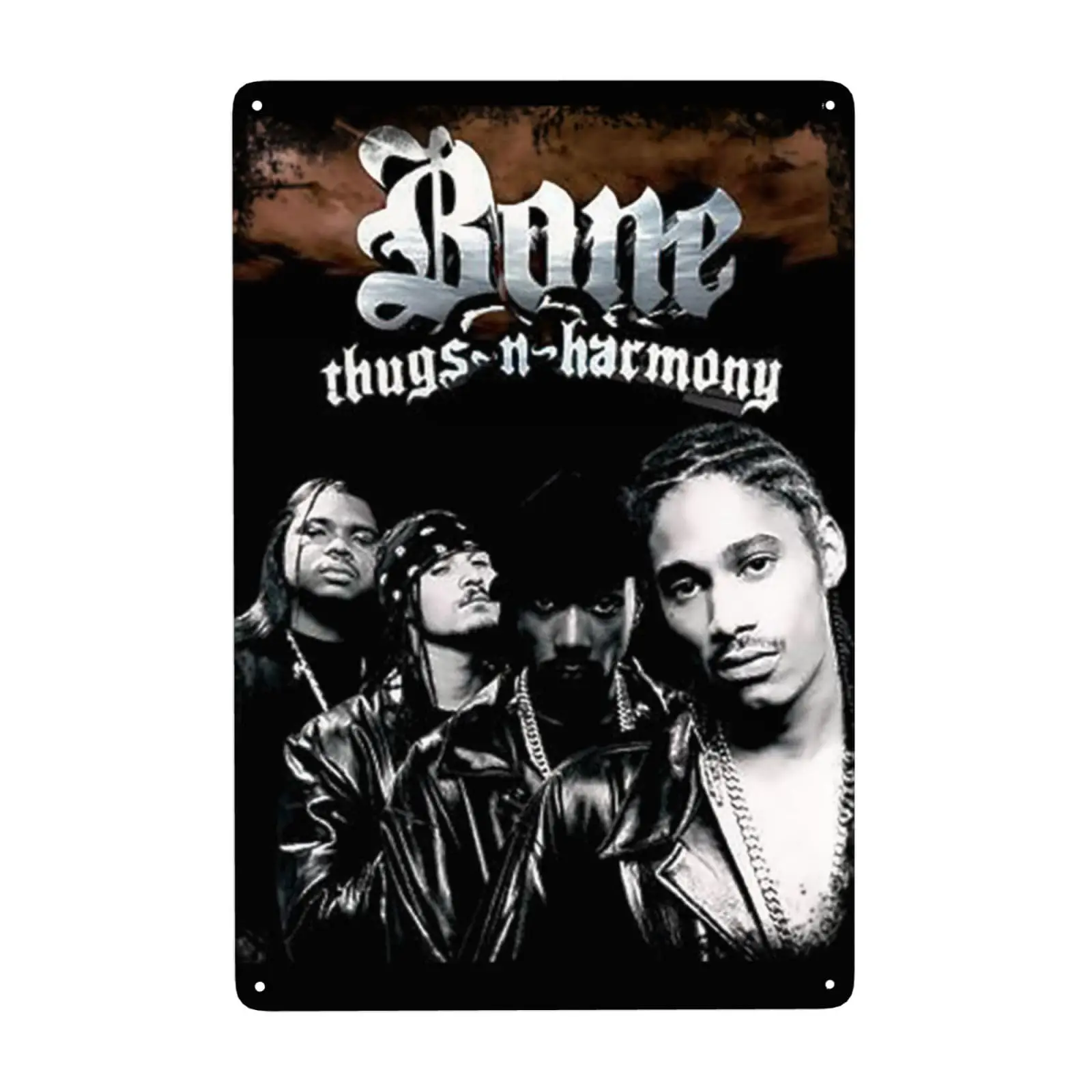 Bone Music Thugs N Harmony Band Metal Tin Sign Decor Poster Plaque for Home Garden Farmhouse Country Cafe and Pub Wall Decor es