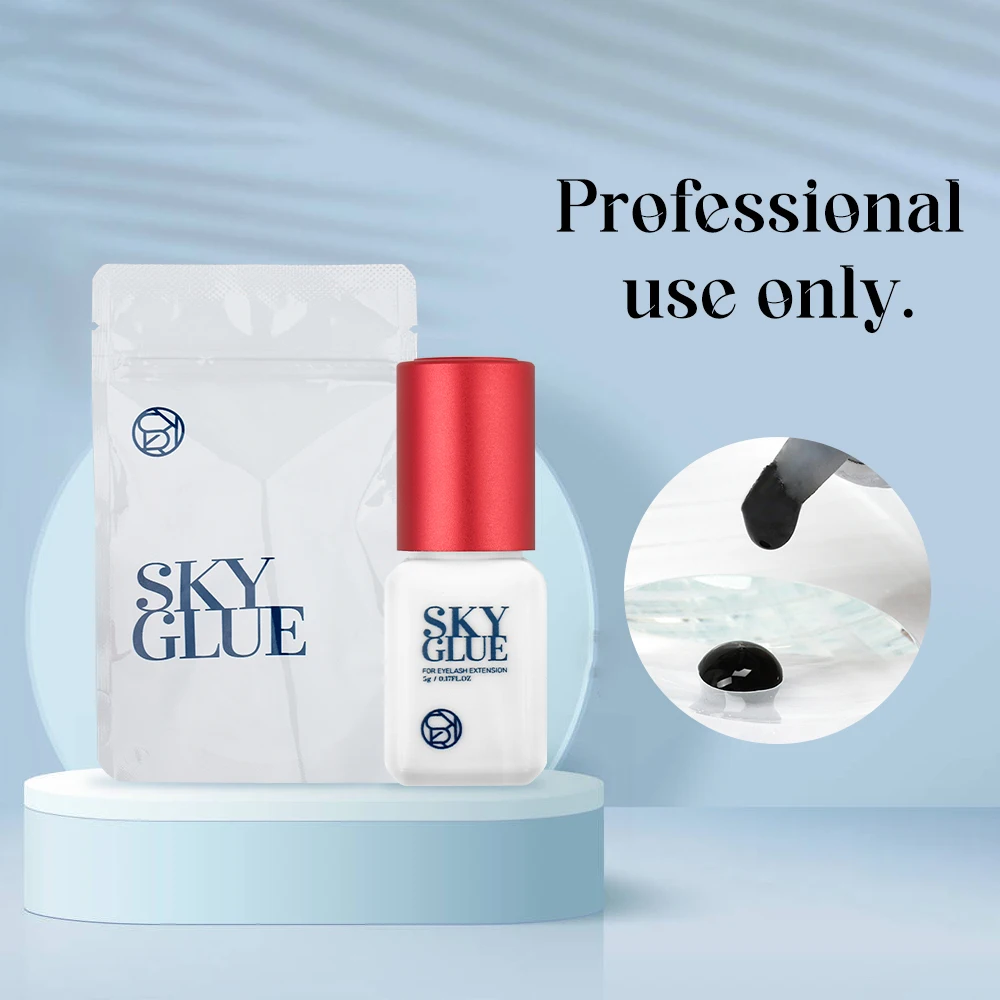 5ml Sky Glue Fast Dry Strong False Eyelash Extension Glue Adhesive Retention 6-7 Weeks Low Smell No Irritation Eyelash Glue