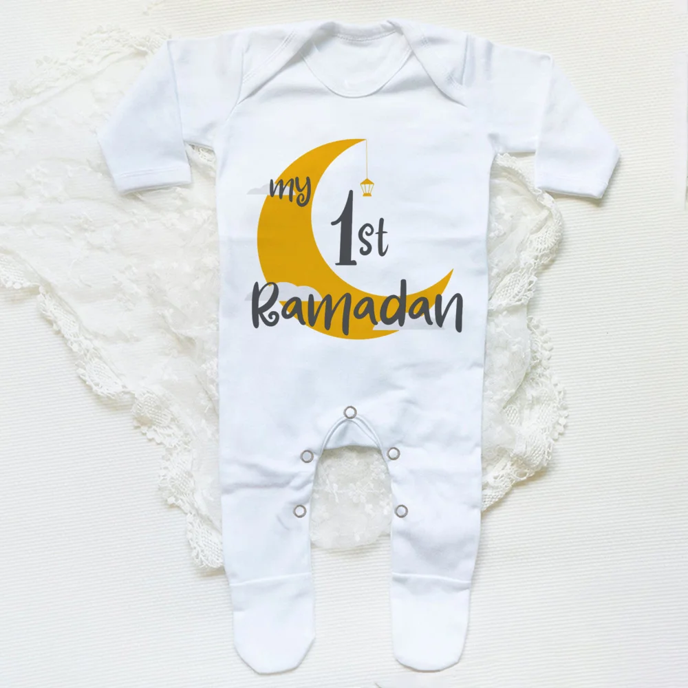 My First Ramadán Print Baby Sleepsuit, ropa para niños y niñas recién nacidos, primer Ramadán Babygrow Sleepsuit, regalo para recién nacidos,