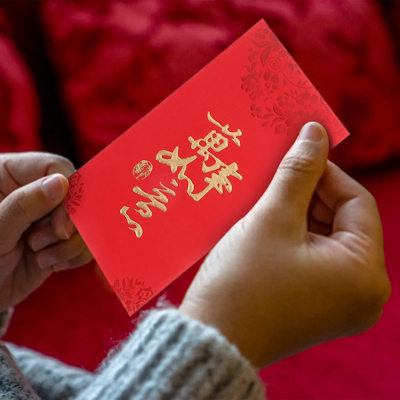 6Pcs Red Envelopes Paper Money Pouches Chinese Style 2024 Year Dragon Pattern Traditional New Year Money Packets