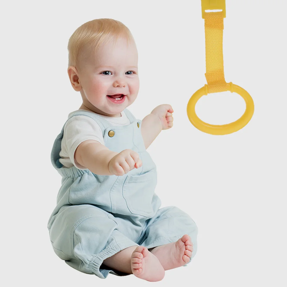 

4 Pcs Baby Crib Pull Rings Toddler Bed Hanging Rings Nylon Standing Walking Exercise Playpen Accessories Infant