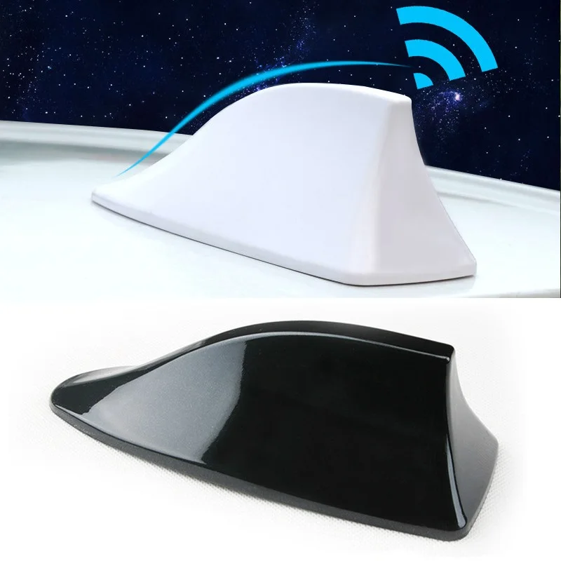 Universal Antenna Black Car Shark Shade Fin Roof ABS Decorative FM/AM Signal Function Protective Aerials For Fo-rd All Cars