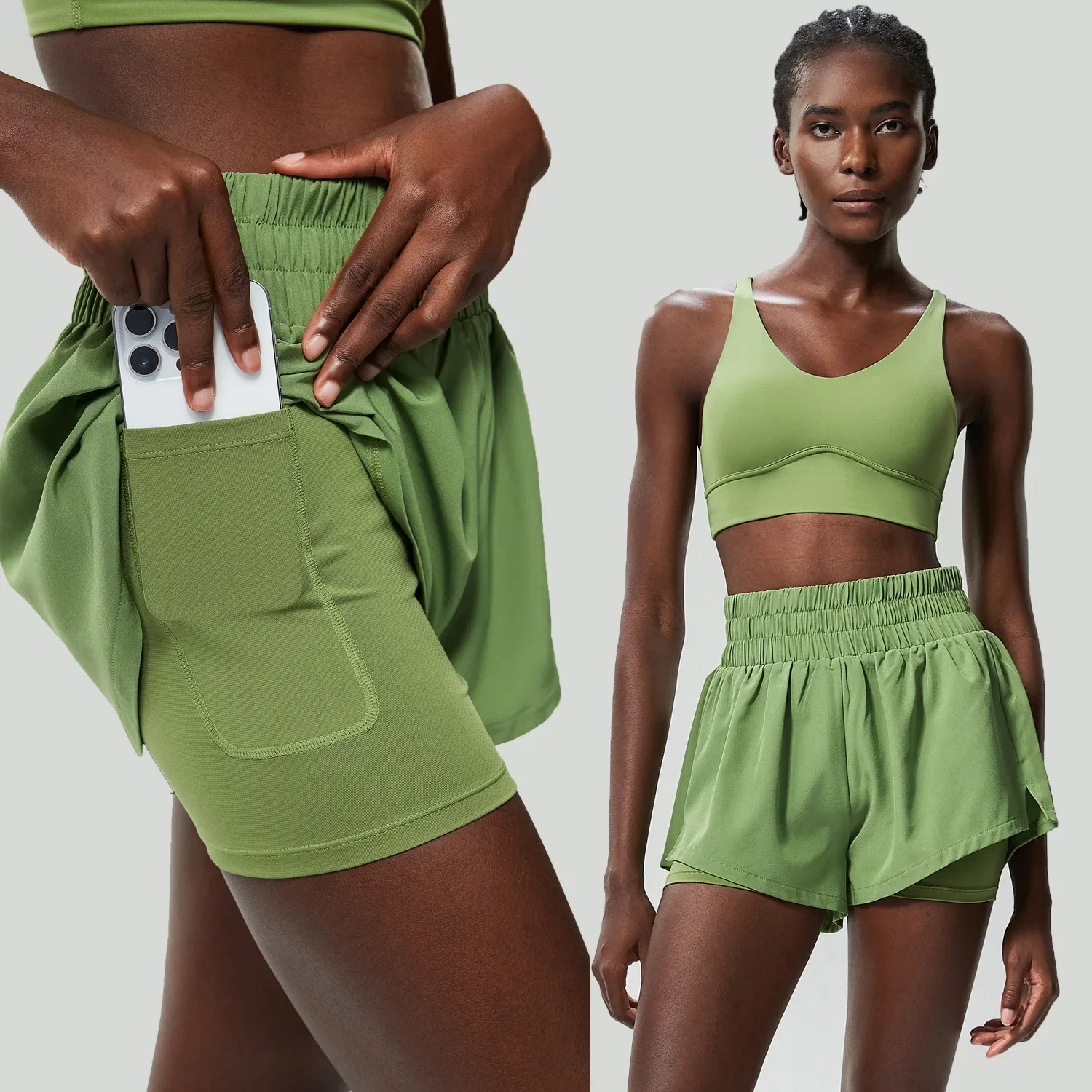 Running sports suit workout clothes for women quick-drying plus size yoga jumping tennis badminton suit two-piece set