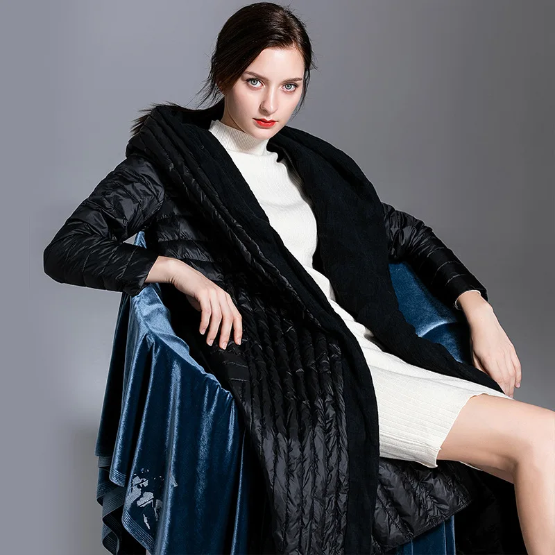 Luxury Brand High Quality Women's Winter Warm Mid-Length Down Jacket Over-the-Knee Trendy Down Coat Puffer Jacket Women New