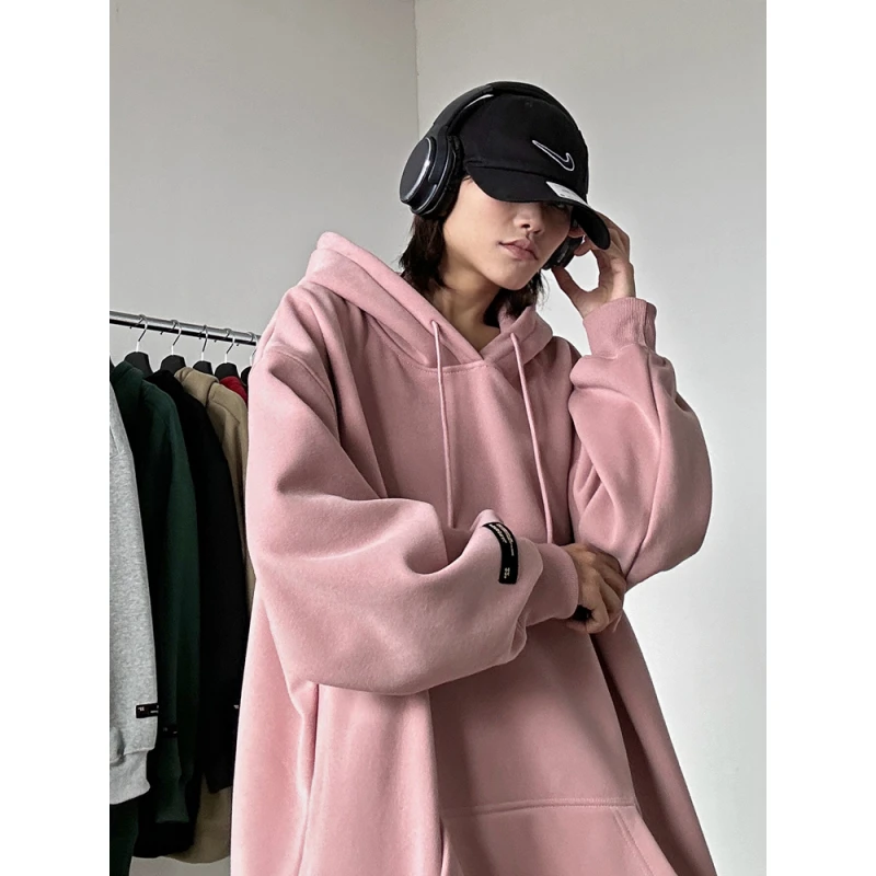 

Pure Color Hoodie Men's Spring Autumn Loose Couple Outerwear 2023 New American Heavy Street Top Casual Comfortable Sweatirt