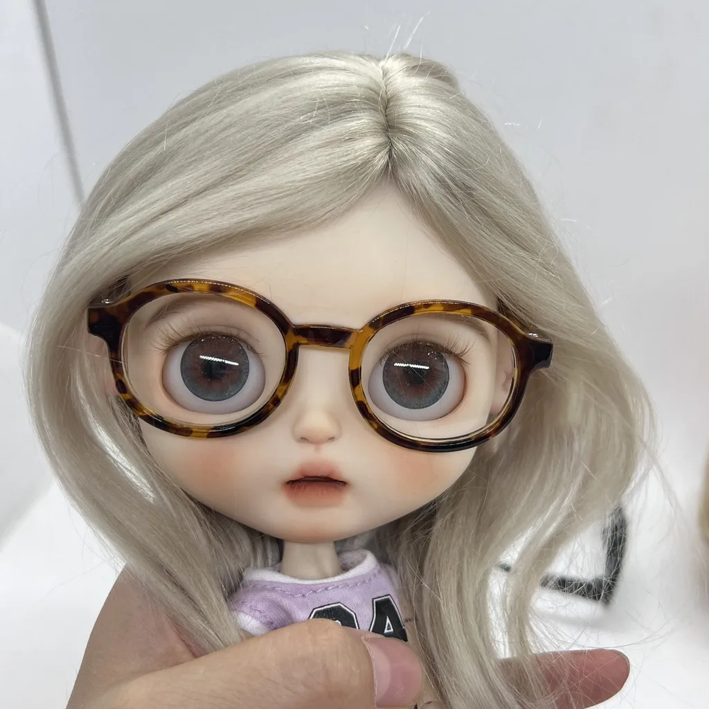 For Blythe labubu Ob22/Ob24 Doll Glasses 20cm 15cm Cotton Doll Star Doll Transparent Glasses Accessories