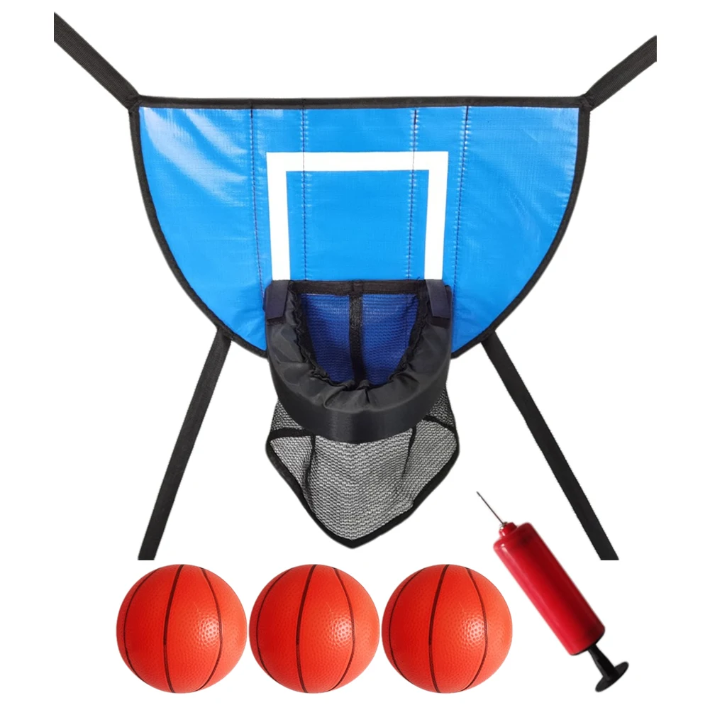 Trampoline basketbalringset met pomp en minibal Eenvoudig te monteren Trampoline-accessoire voor trampoline en alle leeftijden