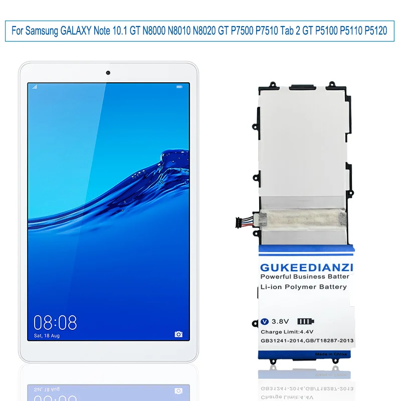 SP3676B1A(1S2P) Tablet Battery For Samsung Galaxy Note 10.1 GT N8000 N8010 N8020 GT P7500 P7510 Tab 2 GT P5100 P5110 P5120