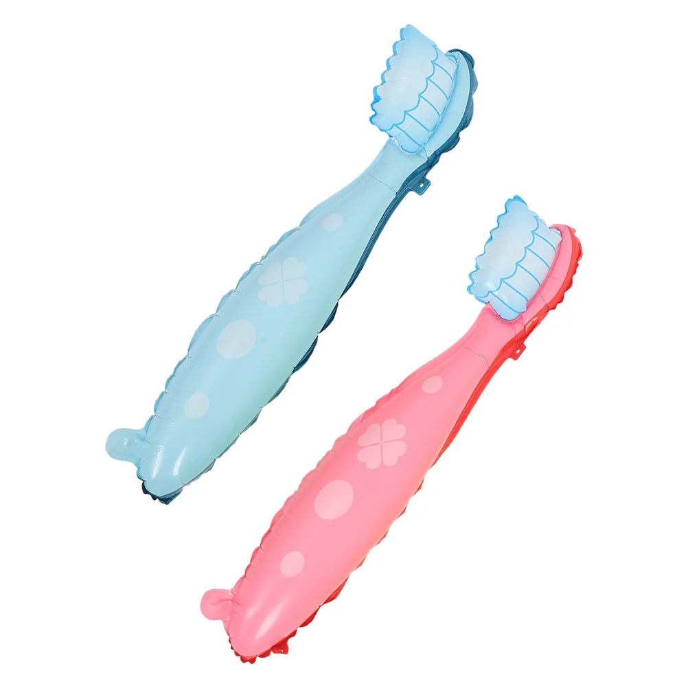 

2pcs Large Toothbrush Balloon For Kids Party Decorations Adorable Educational Props Toddler Baby Shower Clinic Playroom Balloons