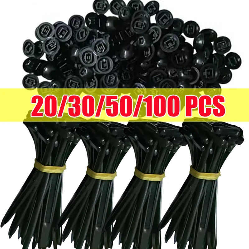 

20-500PCs Nylon Universal Cable Tie Buckle Cable Tie Buckle Through-Pin Fastener Suitable For Securing Car Fenders