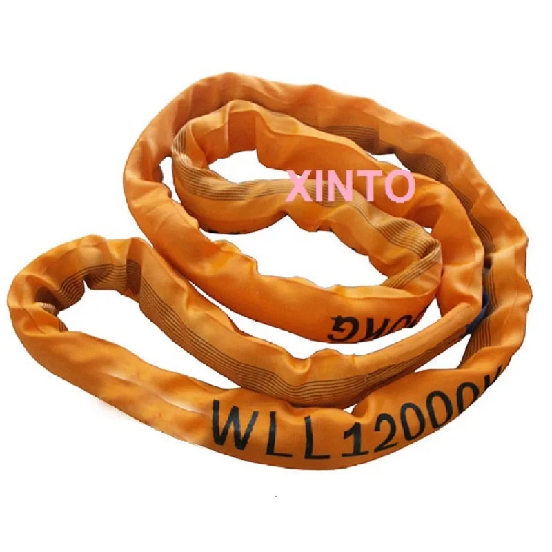 

1T-8T 1M-8M 6:1 Высокопрочный бесконечный мягкий круглый подъемный строп промышленного класса из полиэфирного волокна