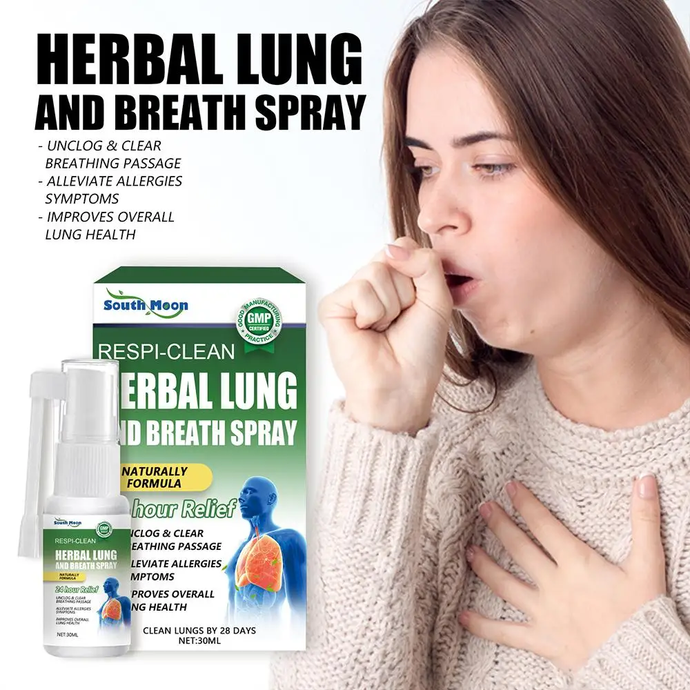 Lot Herbal Lung Cleansing Spray Breath Detox Relieve Breathing Difficulties Coughing Treatment of Itchy Throat Inflammatio