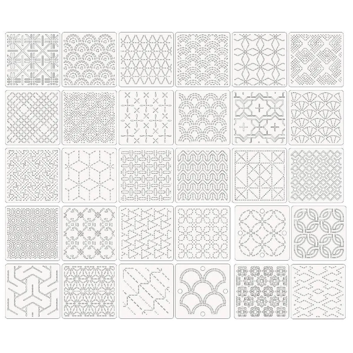 HAPPY EVER 30 Pcs Spike Template Stencil 4.7 X 4.7 Inch Plastic Geometric Pattern Template for Quilting and Embroidery