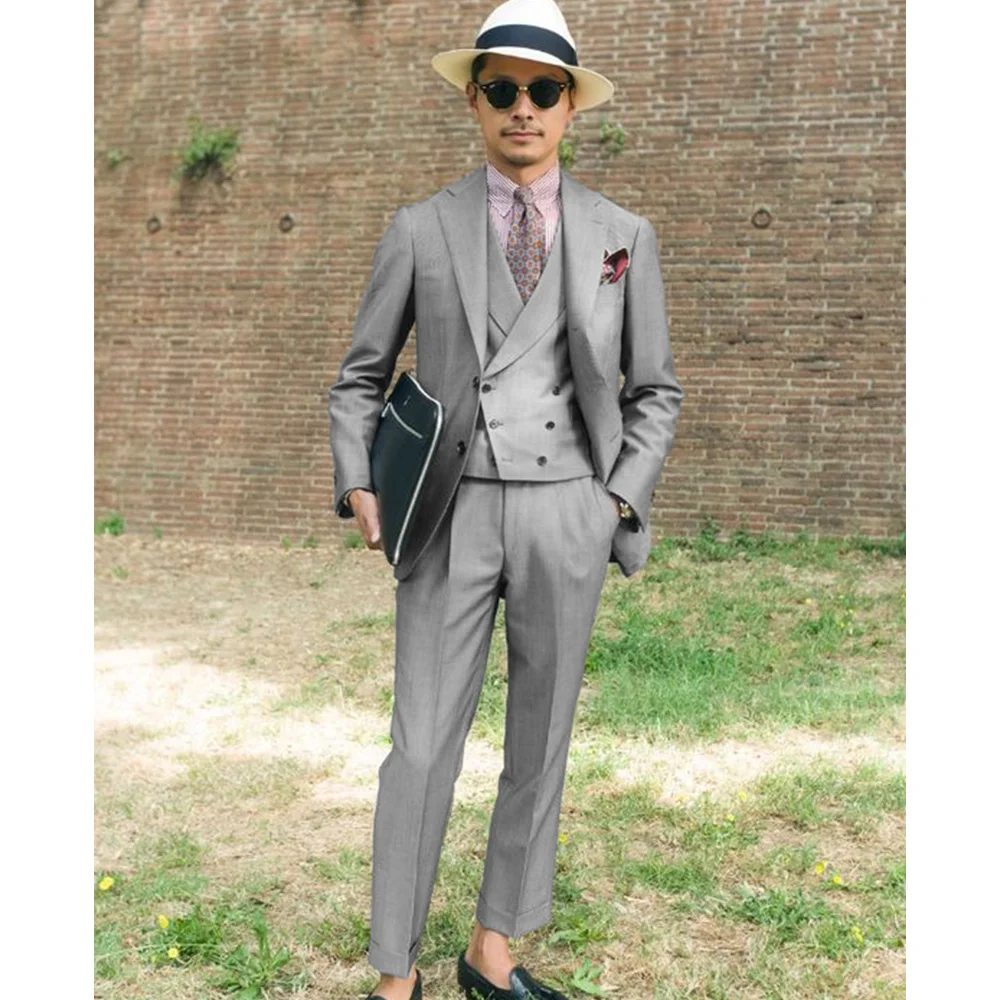 

Full Men's Suit for Wedding Men's Three-piece Elegant and Fashionable Slim Solid Color Design Groom Wedding Dress Mens Suits