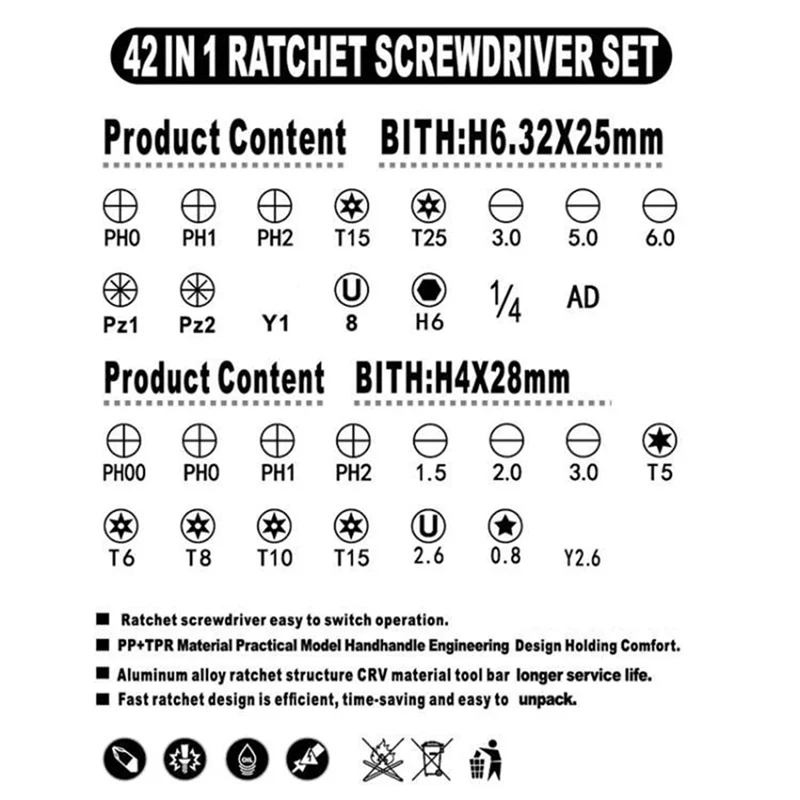 most-1-セット-42-in-1-ラチェットドライバーセット家庭用精密多機能ラチェットドライバーメンテナンスツールセット金属-プラスチック