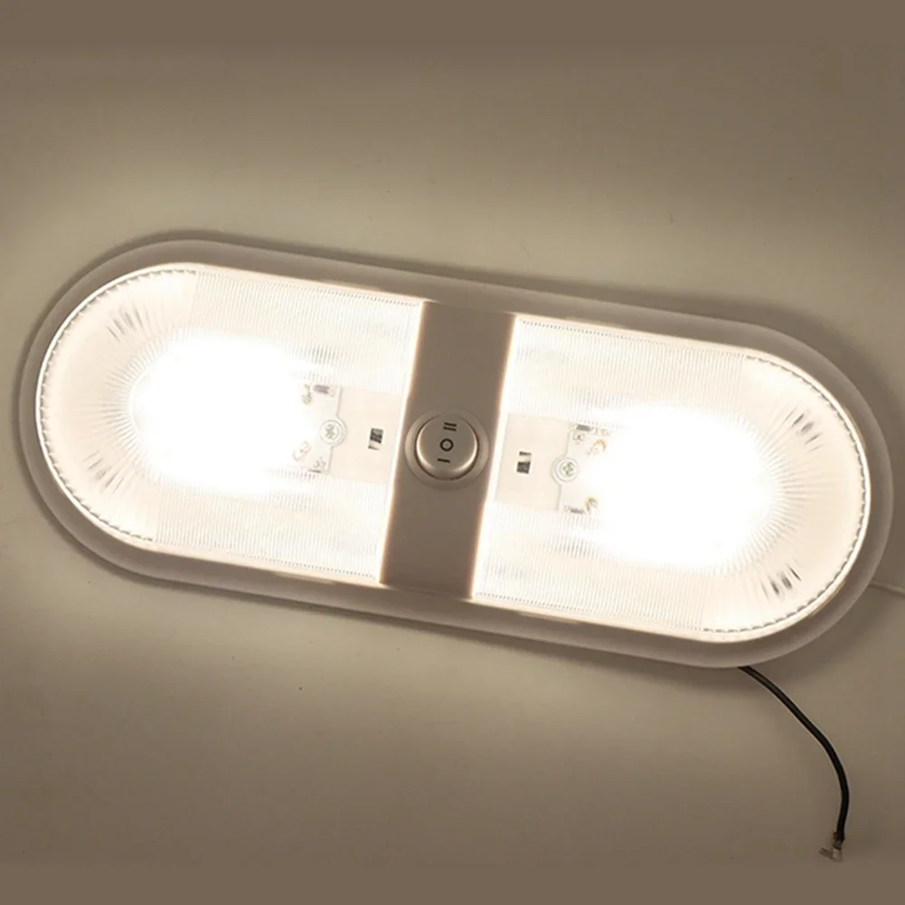 12V/24V LED Ceiling Lamp with Switch - Durable & Energy-Efficient for RV/Marine/Boat/Camping Car/Motorhome/Trailer/Caravan