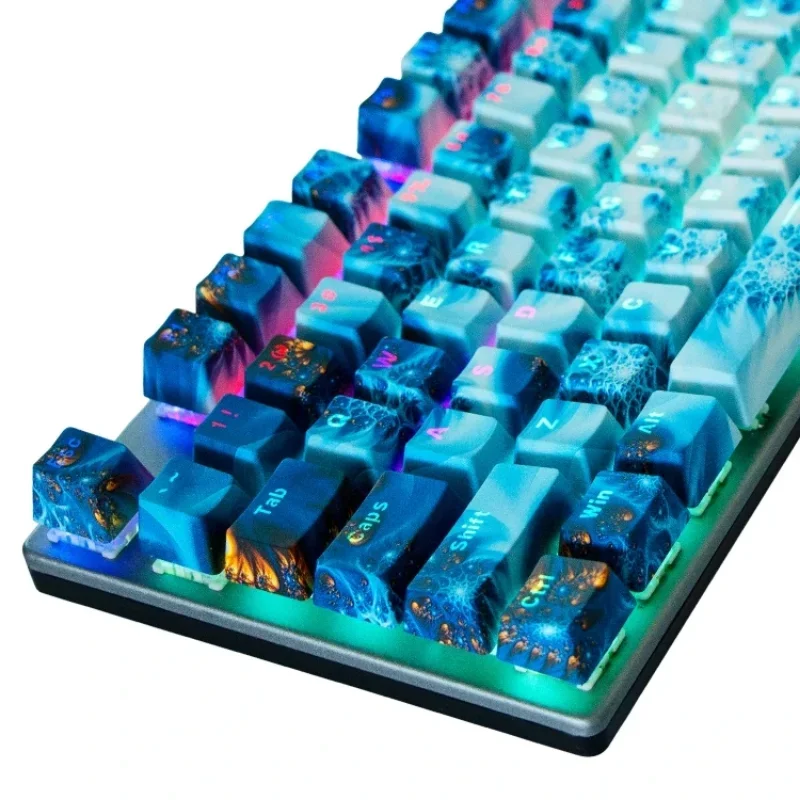 Snow mountain lava keycap PBT light transmission, mechanical keyboard keycap single individual keycap OEM height 104 keys