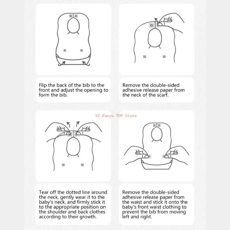 

96GC 10Pcs Bib Breathable Newborns Drooling Apron Baby Bib Infant Burp Cloth Disposable Feeding Bib Toddlers Cotton Bib