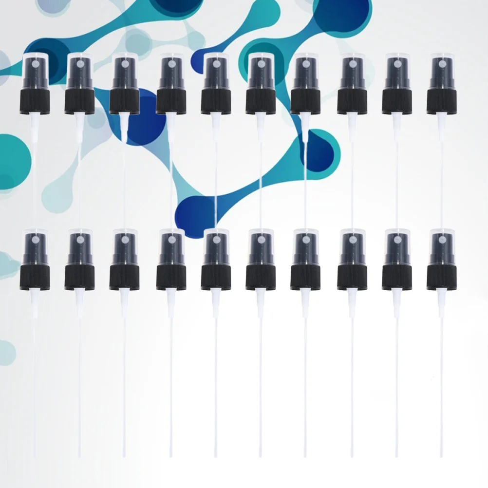 20Pcs 에센셜 오일 스프레이 탑 휴대용 교체 펌프 헤드 블랙 스프레이 헤드 스프레이 병 펌프 스프레이어 액세서리