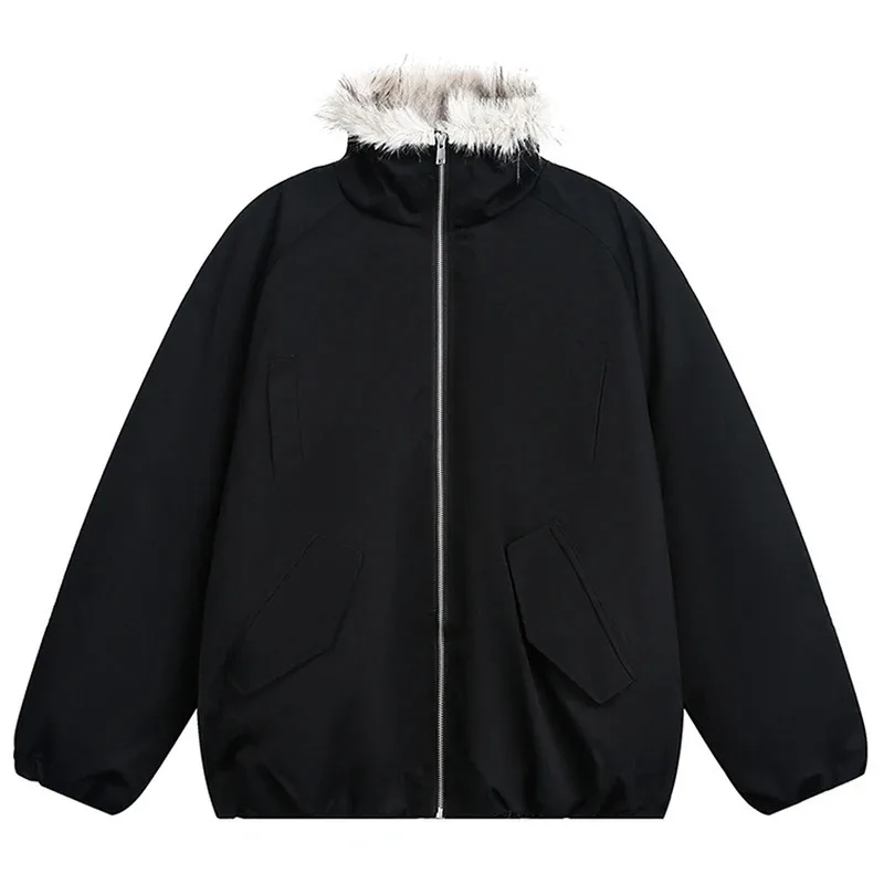 Мужские зимние куртки с меховым воротником, утепленные парки, пальто, винтажные стеганые куртки большого размера, уличная куртка и пальто в стиле Харадзюку