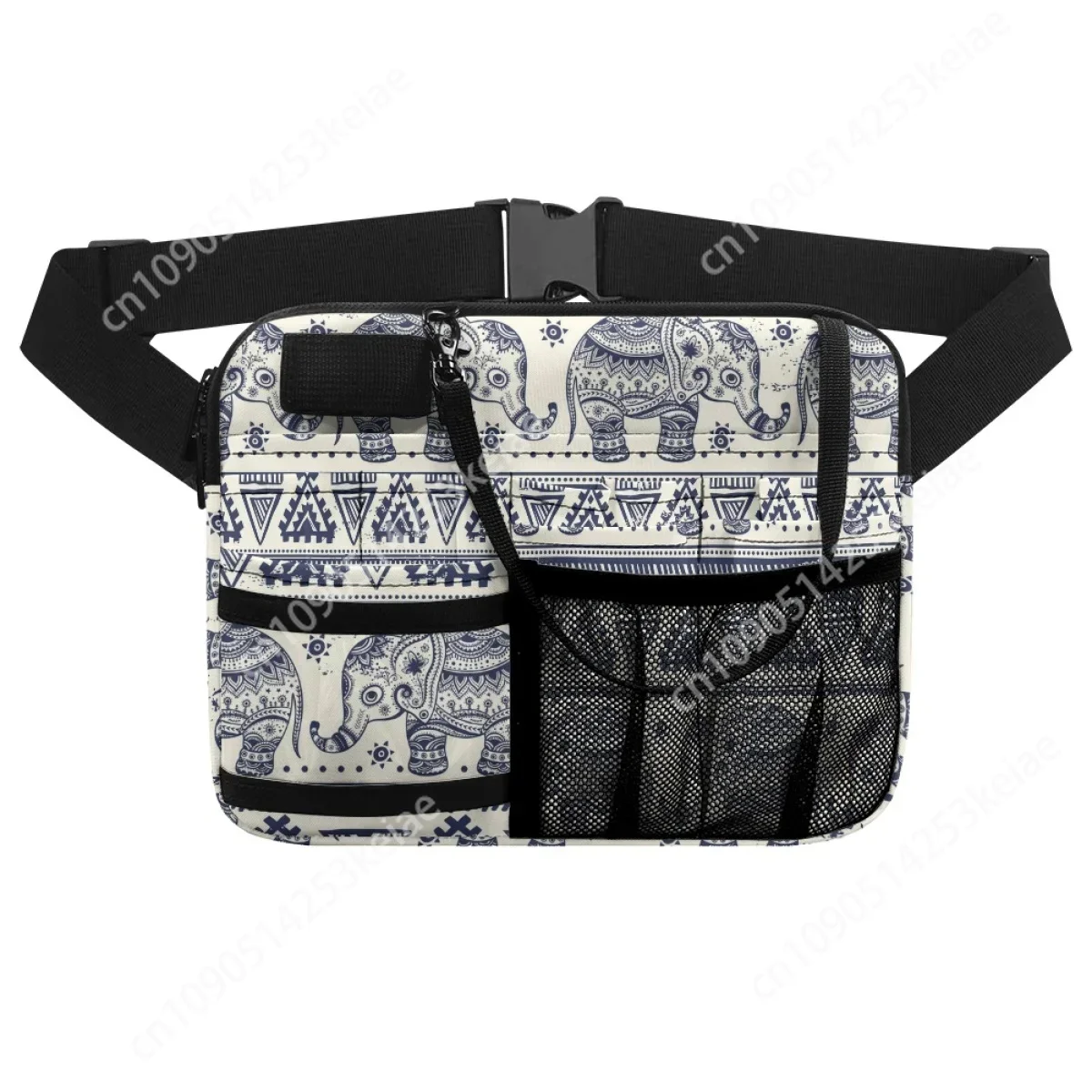 Bohemian Style Elephant Designer Fashion Portable Nurse Waist Bag Hospital Work Large Capacity Practical Belt Bag Multi Pockets