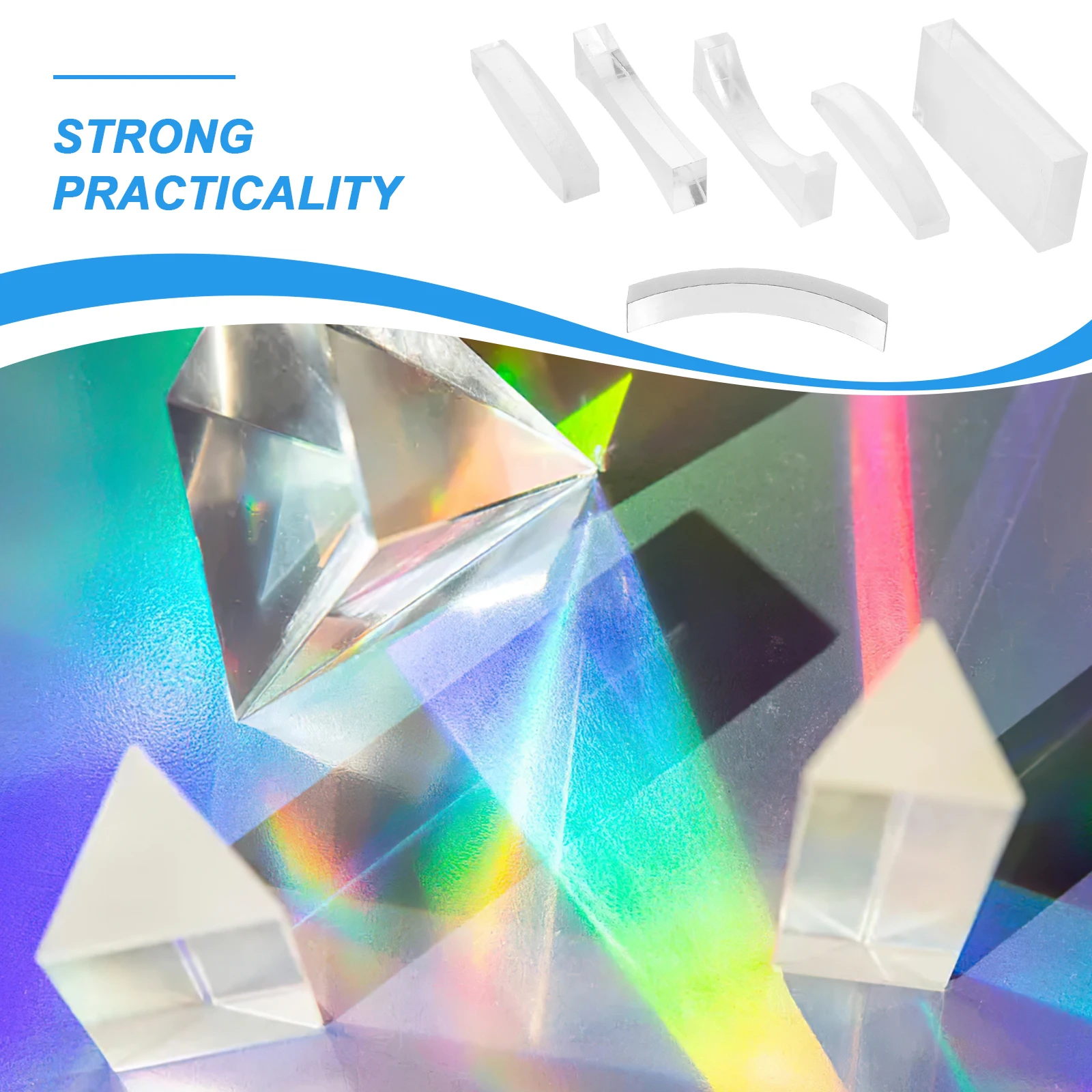 

1Set Professional Optical Convex Lens Set Portable Lightweight Sturdy Physics Teaching Equipment Convex Lens Prism Set