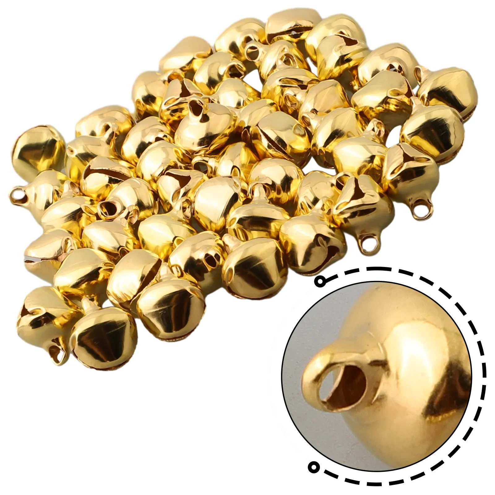 Christmas Tree Craft Bells Gold Parts Rust-resistant 6mm/8mm/10mm/12mm/14mm DIY Accessories Decoration Hanging