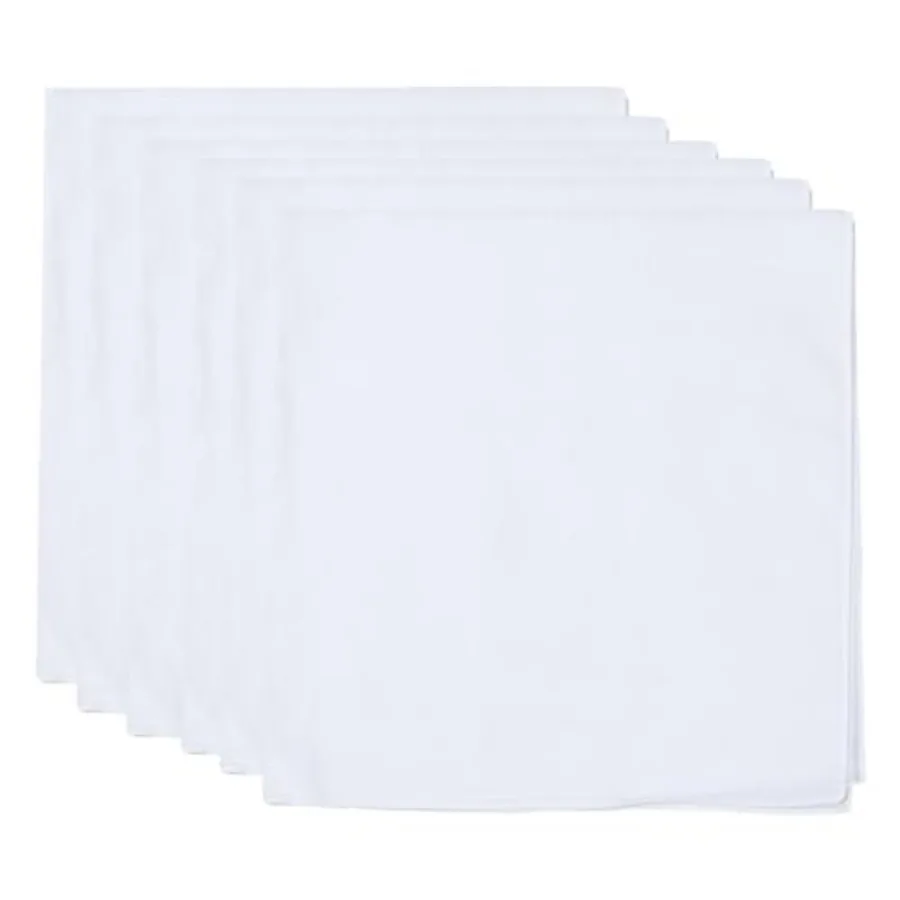 

White Bandana for Tie Dye Party Supplies Plain Solid Cotton Large Headband Head Wrap Handkerchiefs