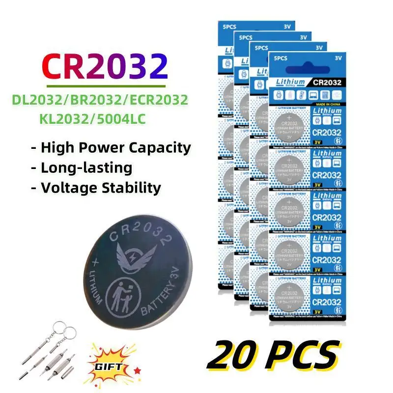 20~50PCS CR2032 Button Battery ECR2032 DL2032 BR2032 L2032 Coin Cell Batteries for Toys Clock Remote Controls Watch