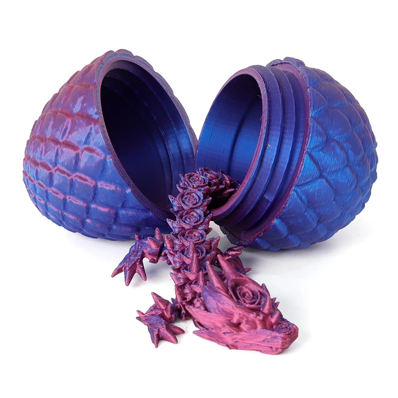 3d Printed Gem Dragon Rotatable Articulated Dragon Egg Full Body Joints Can Move Home Furnishings And Decorations Gift For Kids