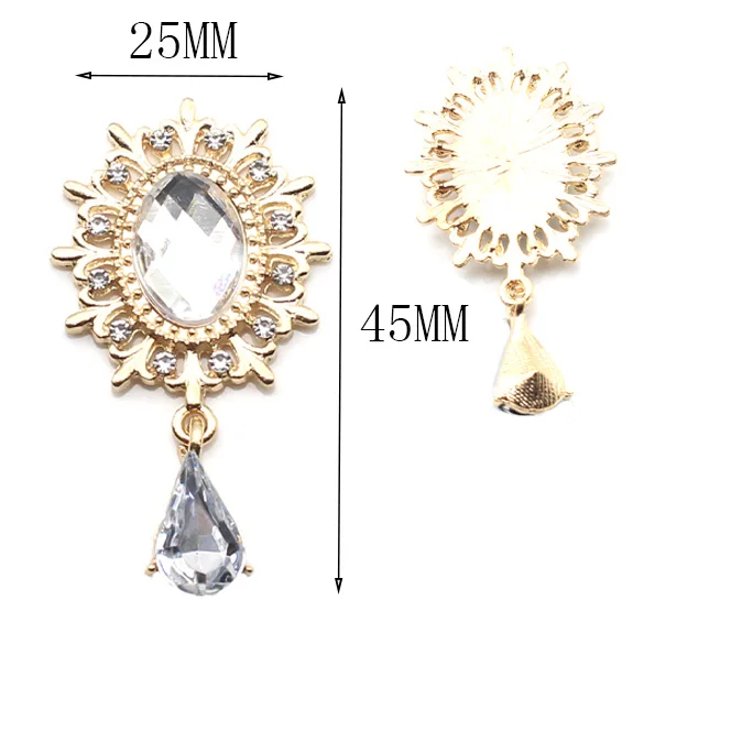 10 Pieces Of 45 * 25MM Elliptical Alloy Flower Tray Water Diamond Jewelry Accessories DIY Gold Water Diamond Accessories