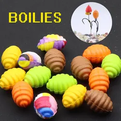 8pcs Carp Fishing Bait Method Feeder Hair Rig Pop Up Boilie High Buoyancy Silkworm Chrysalis Shaped Carp Lure For Fishing Access