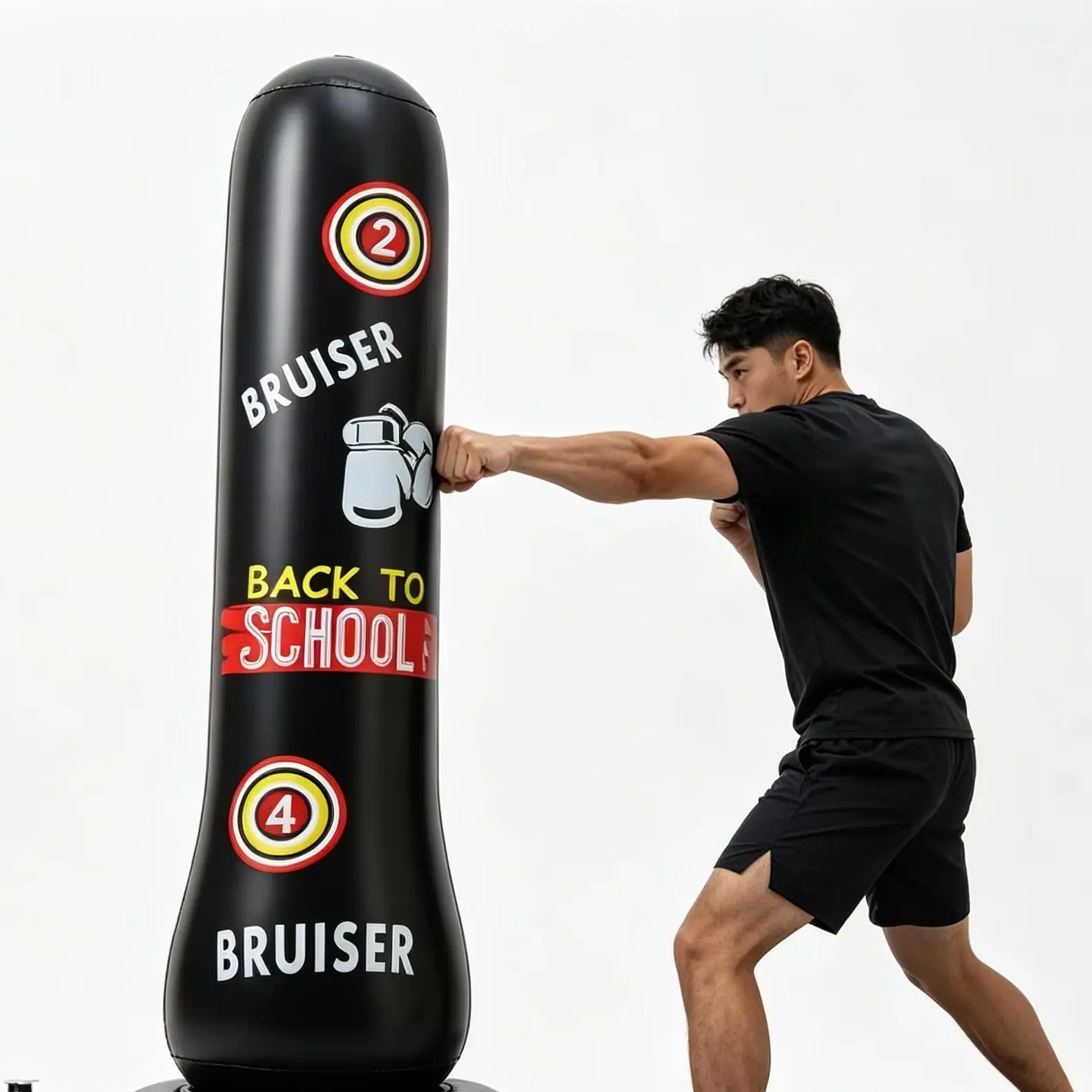 Inflatable Boxing Sandbag PVC Thickened Punching Bag Bounce-Back Leak-proof Fitness Sand Bag for Adults Outdoor Indoor Training image 2