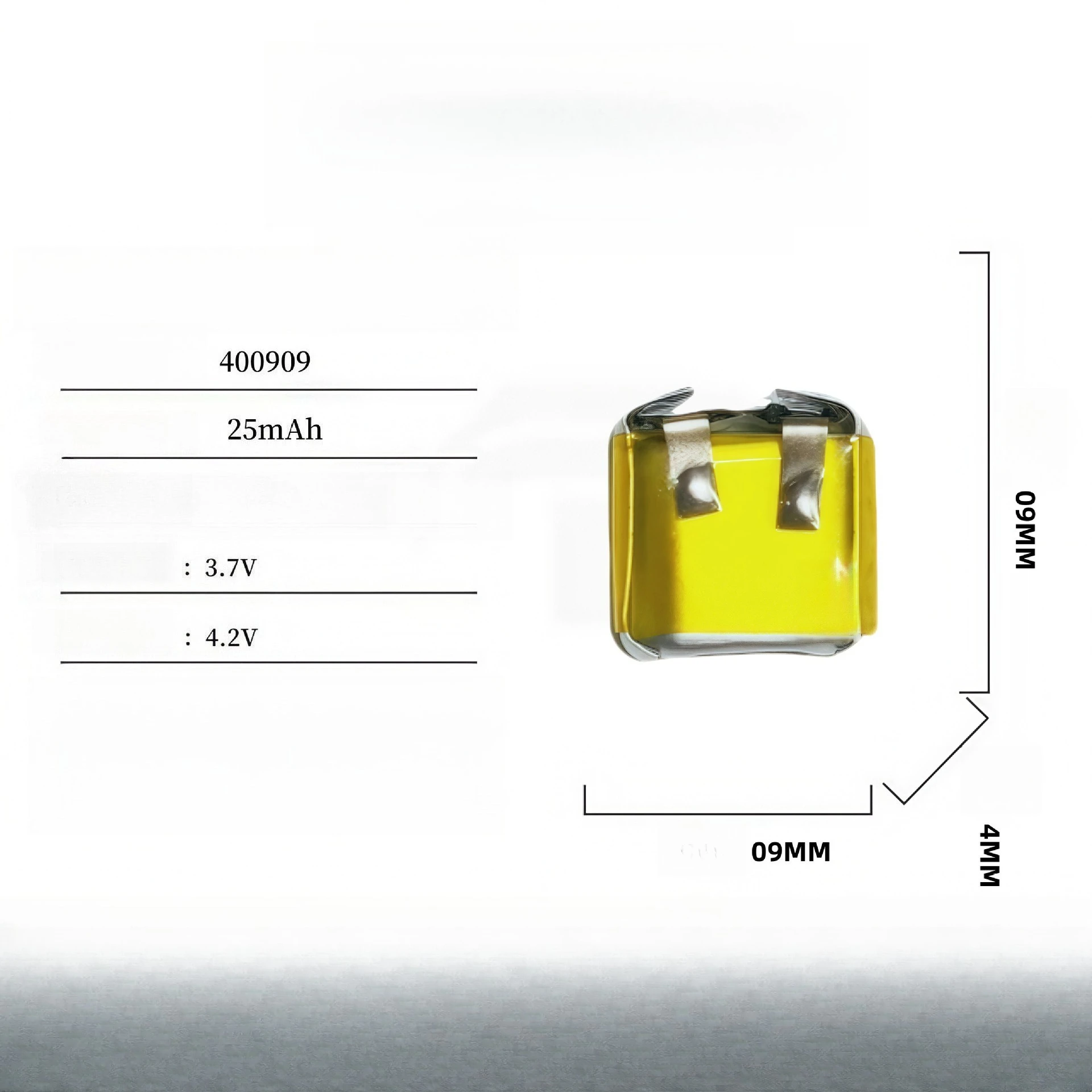 2PCS Polymer Lithium Battery 400909 401010 501010 Battery 40mAh Suitable for Bluetooth Compatible Headphones and Small