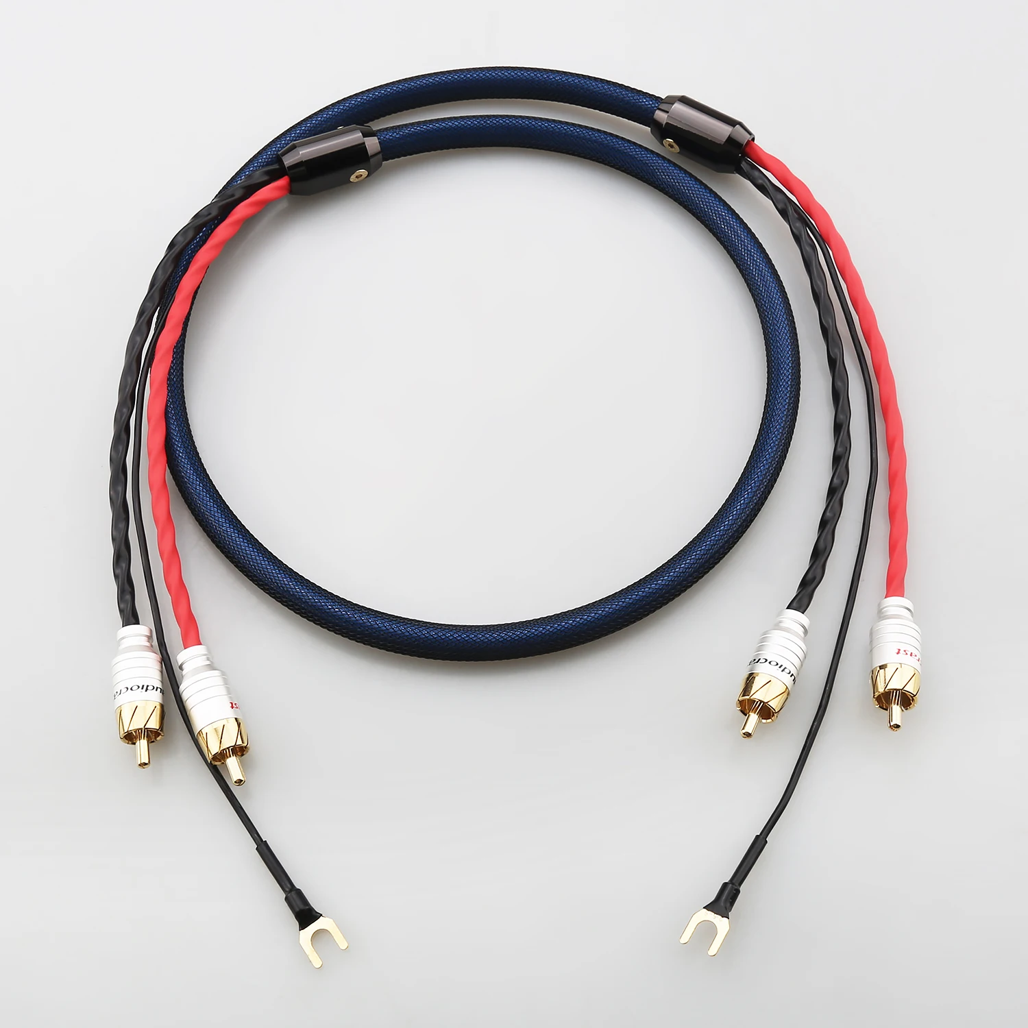 Kabel audio A10 HIFI 2RCA z przewodem uziemiającym, kabel do podłączenia gramofonu, wzmacniacza i obudowy, z pozłacanymi wtykami. — zdjęcie produktu 3