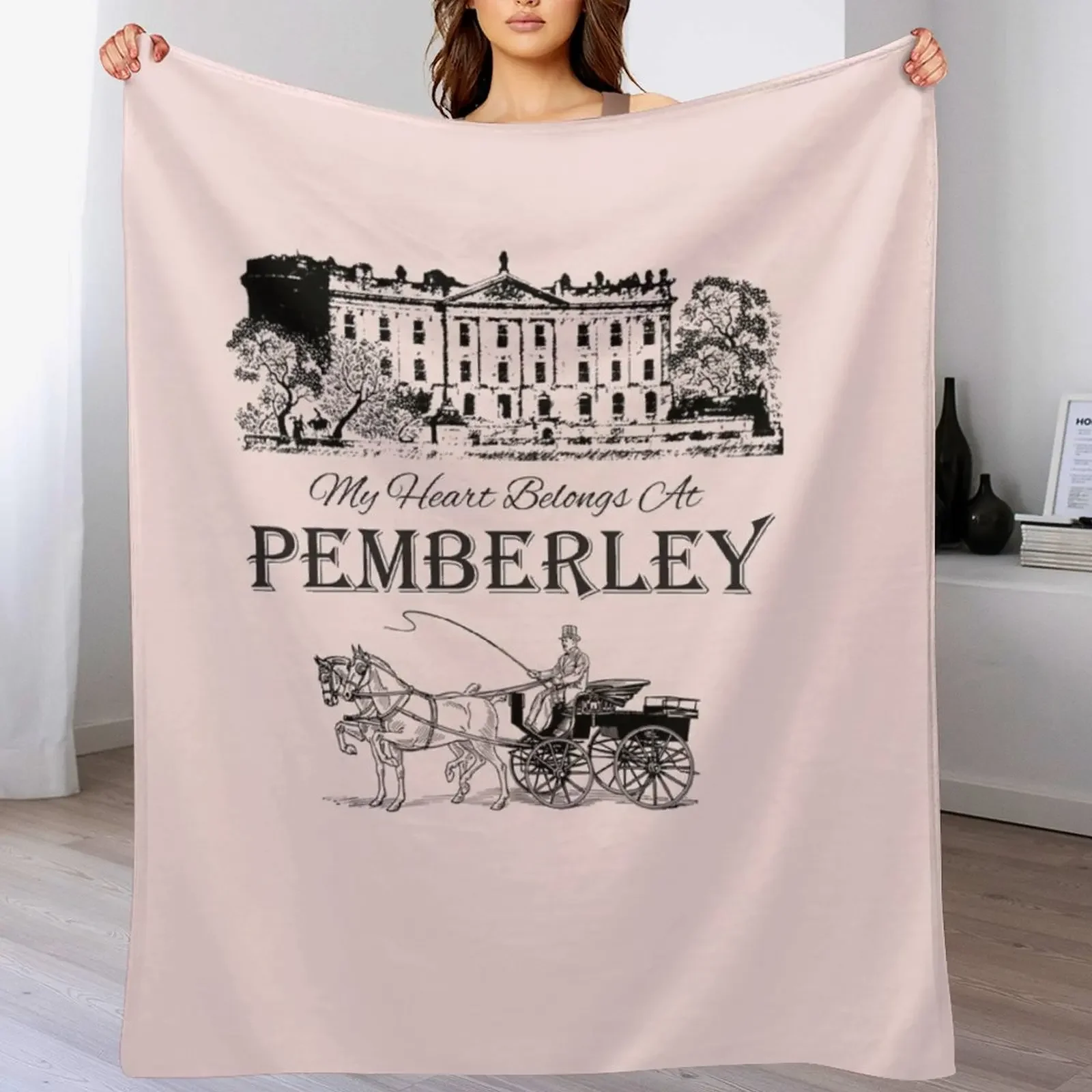 Jane Austen Pemberley Book Club Mr. Darcy Fans Literary Quotes Gifts Throw Blanket Luxurious Soft Fuzzy Blanket for Sofa Bed