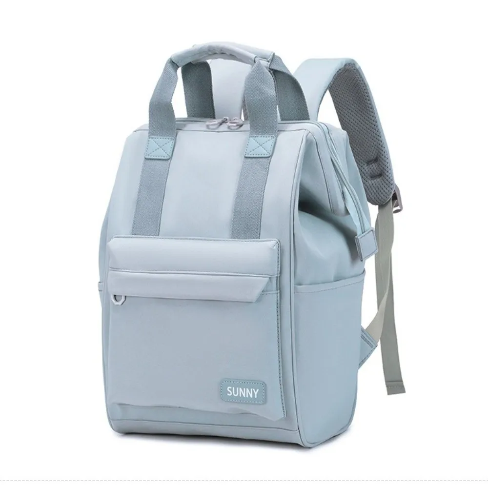 Mochila de ombro de cor sólida, grande capacidade, resistente ao desgaste, viagem, laptop, pano oxford, multibolsos, bolsa escolar de estudante