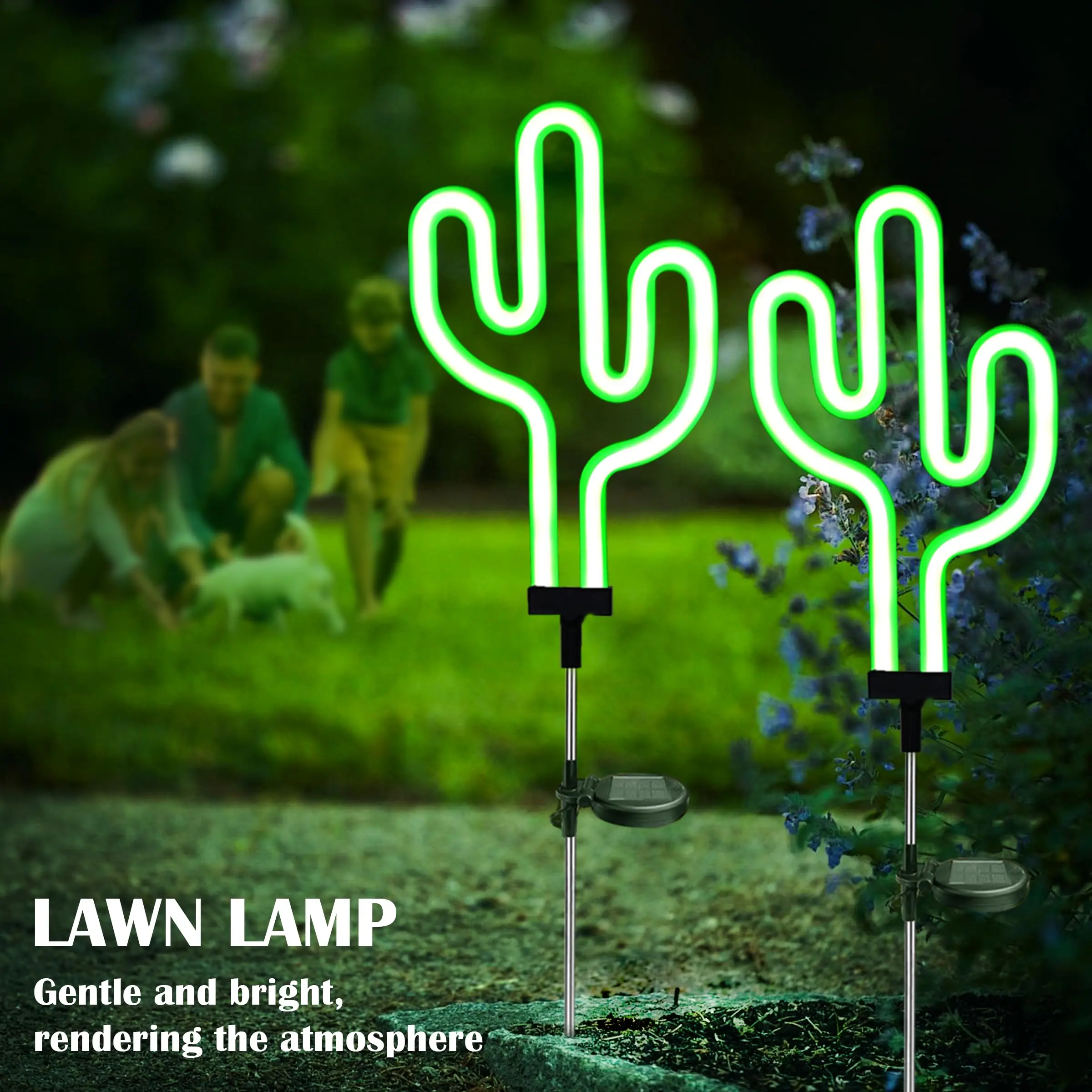 

Solar Garden Light Flamingo Cactus Pineapple Coconut Outdoor Waterproof Solar Neon Lights for Landscape Lawn Yard Patio Pathway