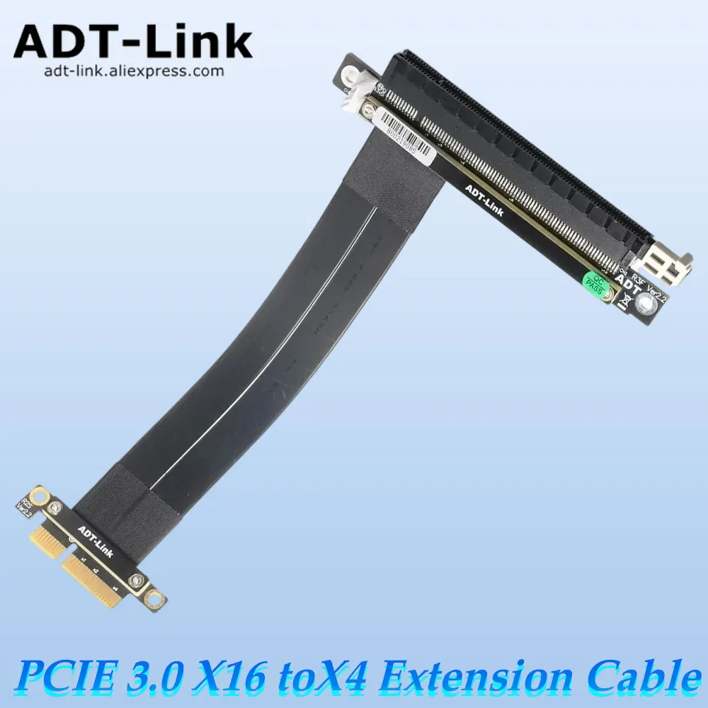 ADT-Link Gen3 32G/BPS PCIe 3.0 X4 To X16 Extension Cable PCI-E 4X 16x GTX1080Ti Graphics Video SSD Card Upright Extender Jumper