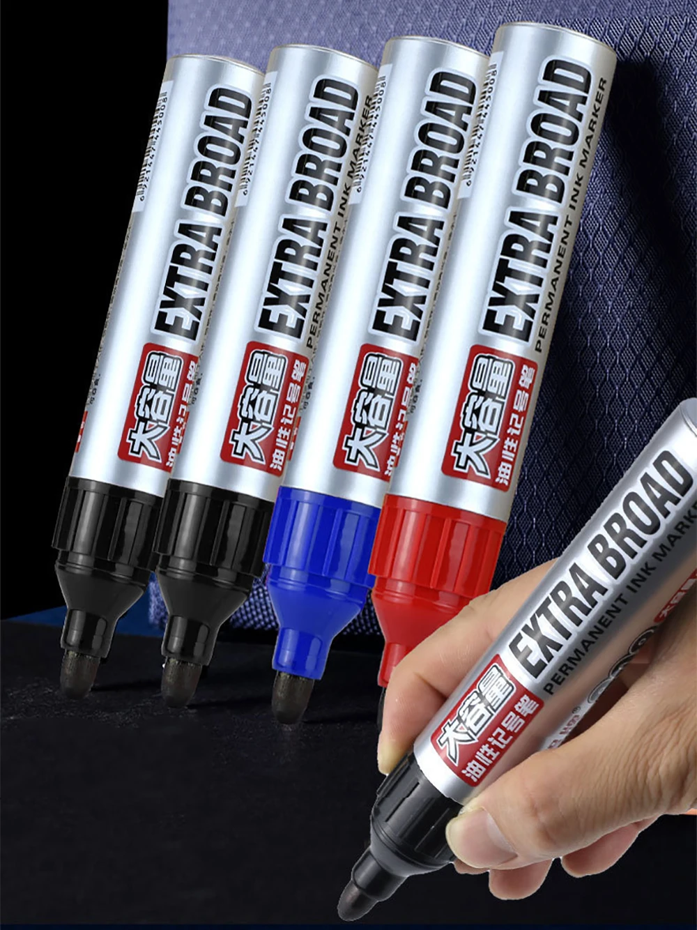 

Giant Refillable Industrial Marker - 3.8mm Jumbo Tip, 800+Meters Writing, All-Surface Oil-Based Ink for Logistics/Shipping/Carto