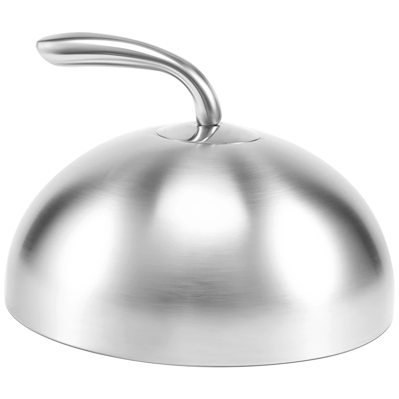 1Pcs 20cm Stainless Steel Steak Cover Teppanyaki Dome Dish Lid Home Round Oil Proof Meal Food Cover Kitchen Cooking-A46I