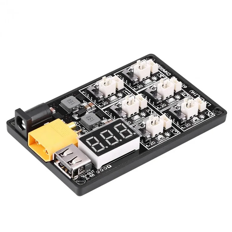 Placa do carregador de bateria Lipo LiHv, RC Quadcopter FPV Racing Drone, 6 em 1, 3.7V, 3.8V, 1S, Tiny 6, 7QX65, Mobula7, Mobula 6