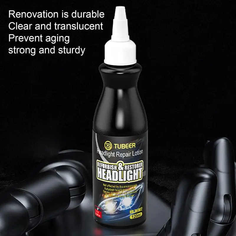 120ml Long-lasting Headlights Liquid Polymer Headlight Polish Repair Fluid Refurbishment Scratch Repair Polishing Headlights Kit