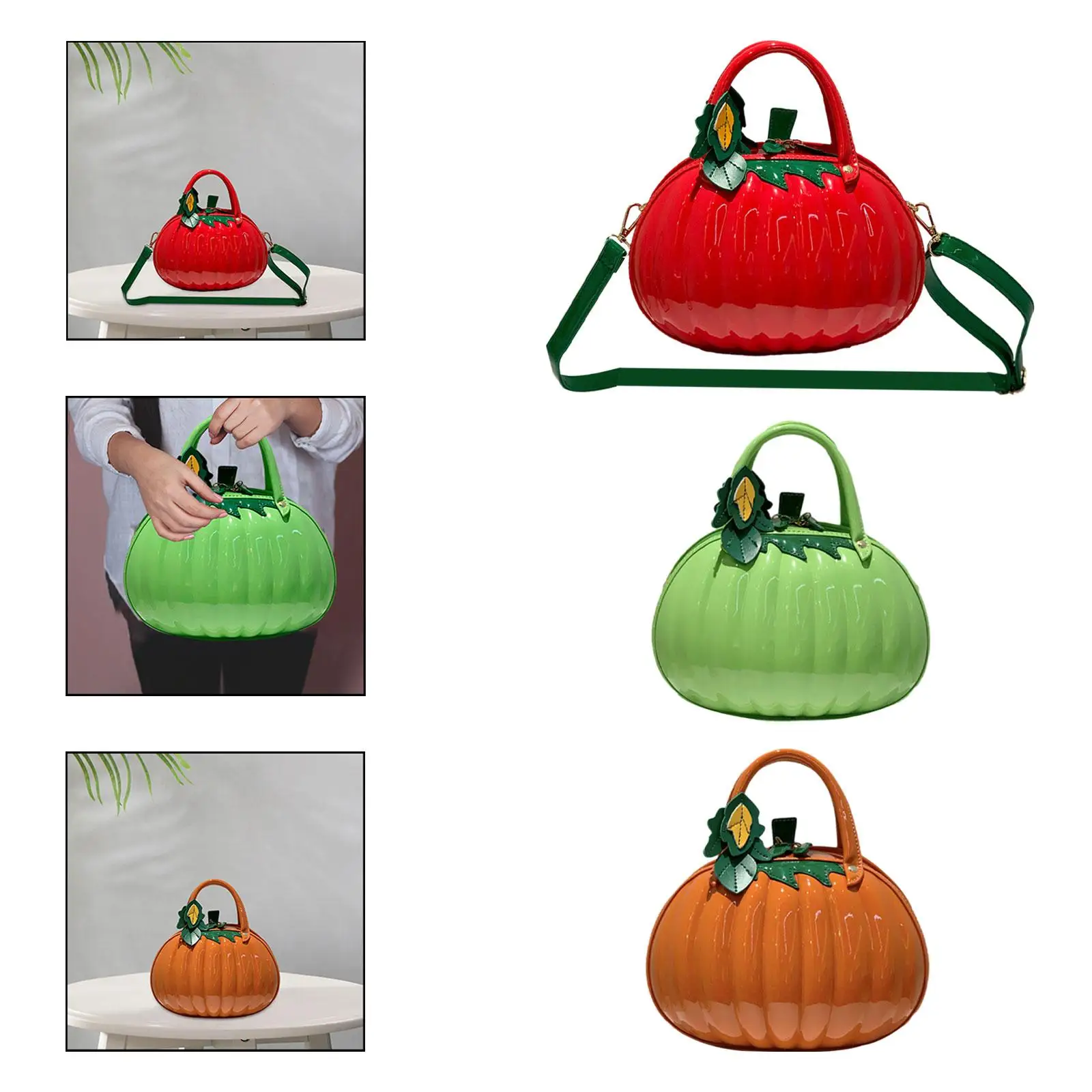 

Pumpkin Shoulder Bag Soft Lightweight Handbag for Date Use Holiday